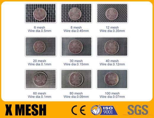 100 X 100 Rozmiar oczek Tkanina filtracyjna ze stali nierdzewnej o średnicy 0,04 mm