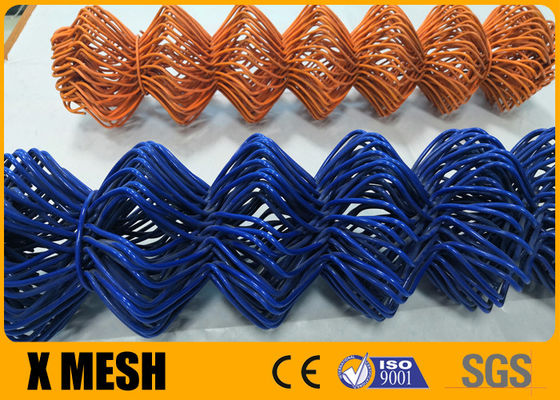 Niebieskie winylowe 11-stopniowe ogrodzenie z ogniw łańcucha ASTM F668 powlekane PVC