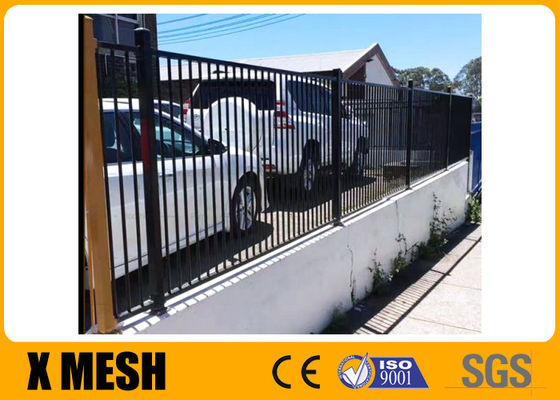 W 96 '' H 72 '' Ozdobne metalowe ogrodzenia do bazy wojskowej 3 Rail