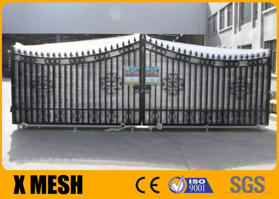 Zaciśnięte Top Security Metalowe ogrodzenia X MESH Ozdobne aluminiowe bramy
