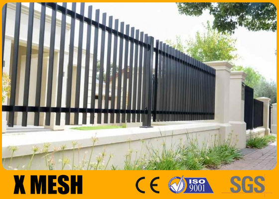W 96 '' H 72 '' Ozdobne metalowe ogrodzenia do bazy wojskowej 3 Rail