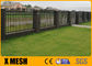 Bazy wojskowe Odporność na krzyż Ozdobne bramy ogrodowe Czarny kolor powlekany winylem o wysokości 3,0 m